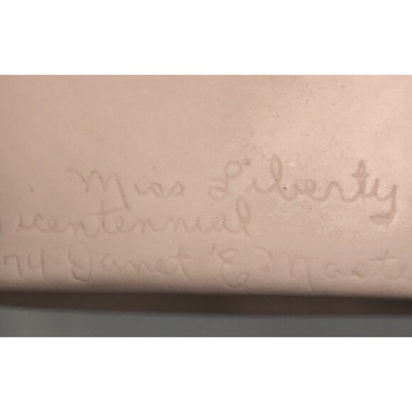 74 Bicentennial Miss Liberty Janet E Masteller Bisque/Ceramic 6" Doll Head Bust - Picture 7 of 7